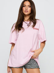 Flower Chart Oversized Tee Pink