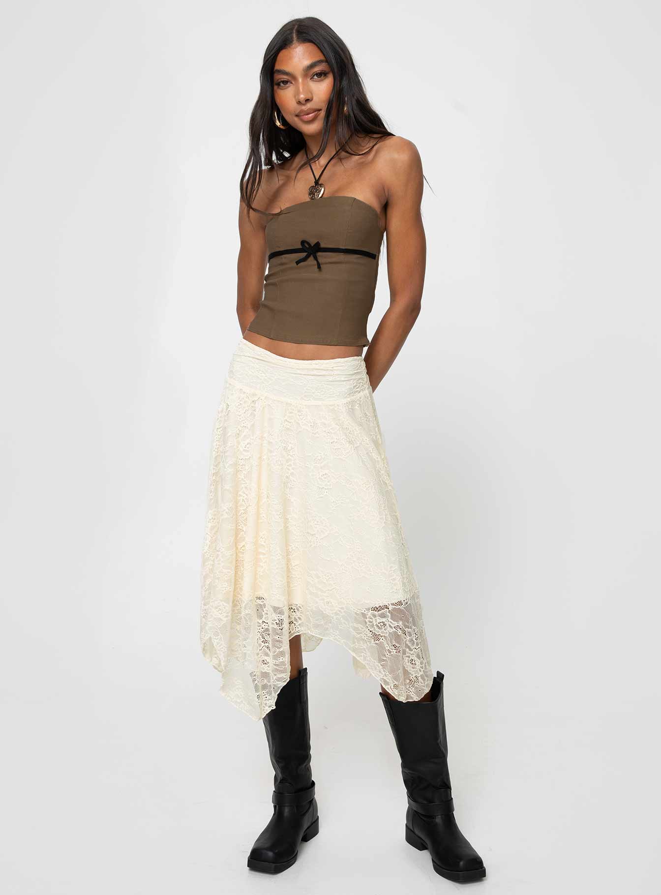 Enslee Midi Skirt Cream