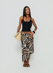 Suella Asymmetrical Midi Skirt Zebra