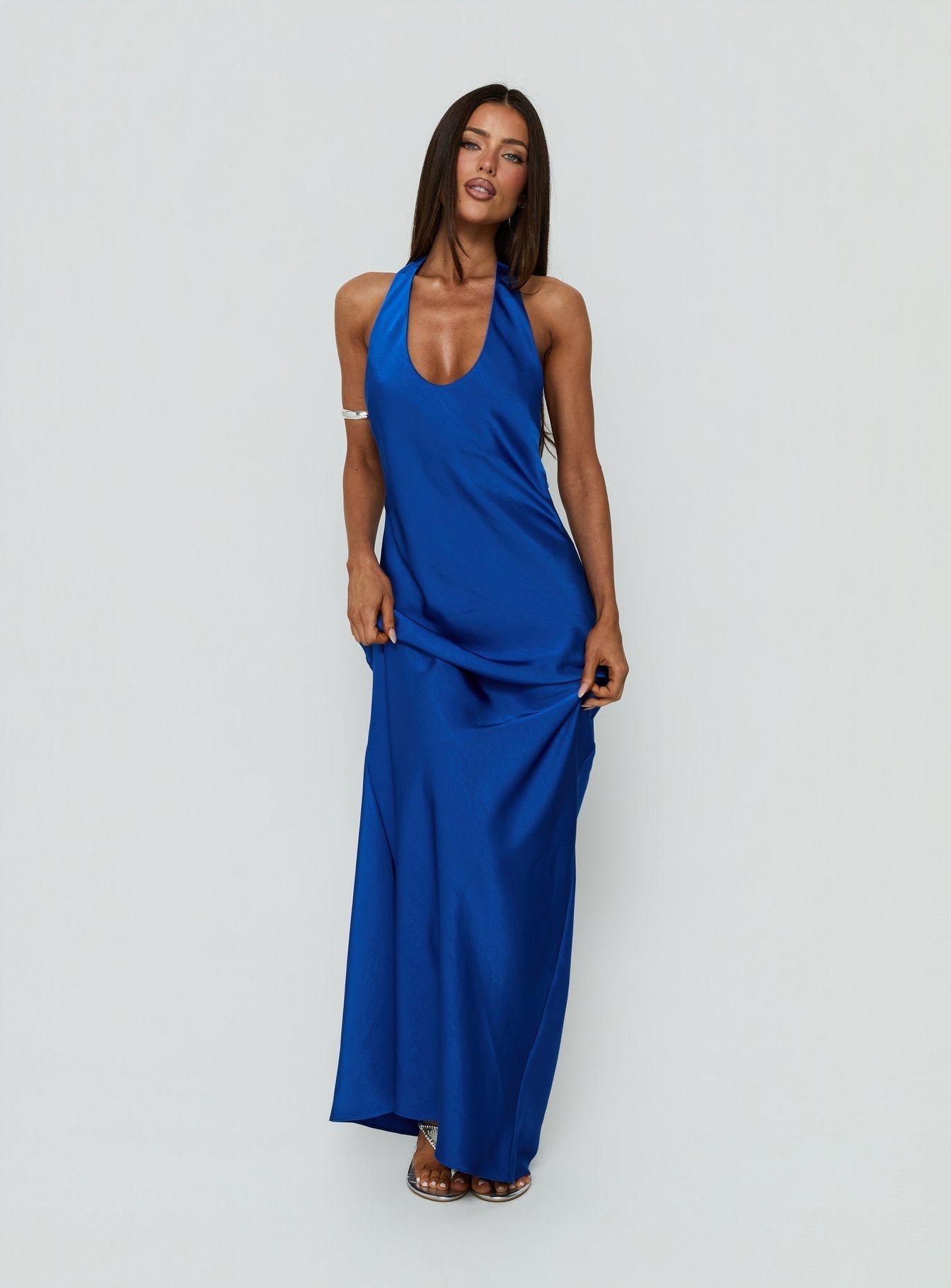 Bare Halter Maxi Dress Blue