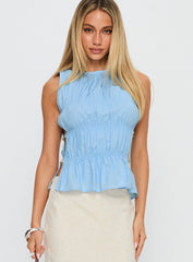 Read My Soul Bead Detail Top Blue