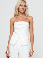 Change It Up Strapless Top White