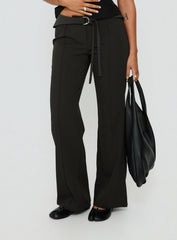 Belvia Layered Mid Rise Pants Slate Grey