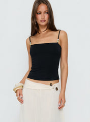 Isameika Beaded Tank Top Black