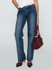 So Dazzling Studded Low Rise Jeans Dark Wash