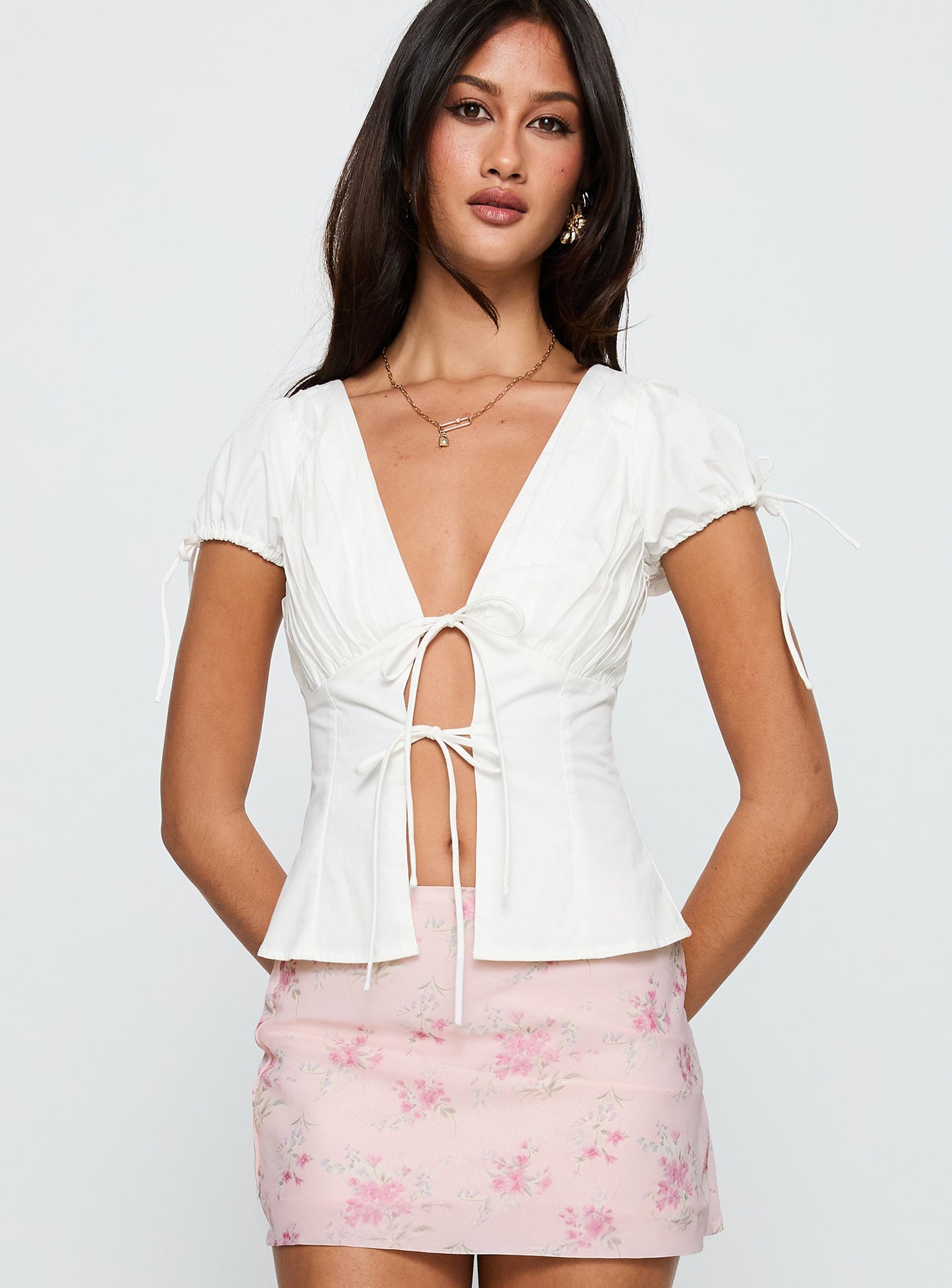 Incomparable Pleated Bust Top White