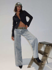 Ellanor Low Rise Slouch Denim Jean Washed Grey