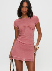 Flattered Shimmer Mini Skirt Pink