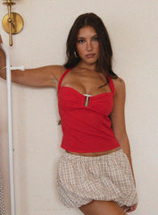 Isabetta Halter Top Red