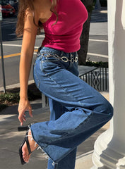 Darla Low Rise Straight Jean Mid Wash