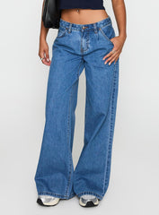 Supercut Pleat Jean Mid Blue