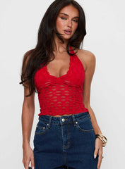 Only Angel Halter Top Red