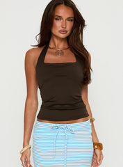 Assumptions Halter Top Brown