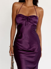 Fireproof Halter Maxi Dress Plum