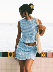 Miss You More Shirred Set Blue