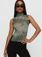 Nights All Alone High Neck Top Multi