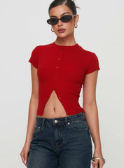 Suzu Knit Top Red