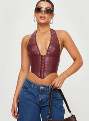Palladia PU Jordy Corset Burgundy