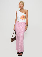 Fluttering Maxi Skirt Pink Stripe