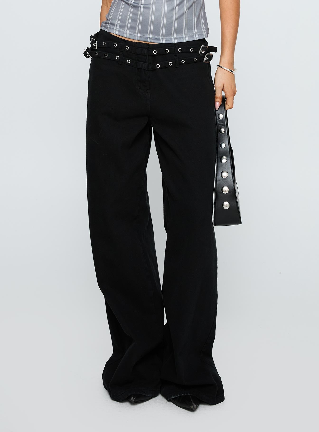 Baccarat Belted Denim Pant Black