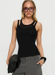 Ceyla Layered Tank Top Black