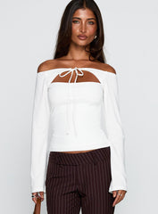 Nevah Long Sleeve Top White