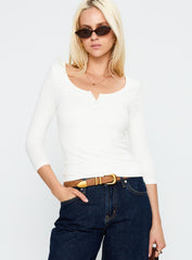 Desirae 3/4 Sleeve Top White