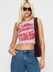 Kiss Of Love Graphic Top Purple