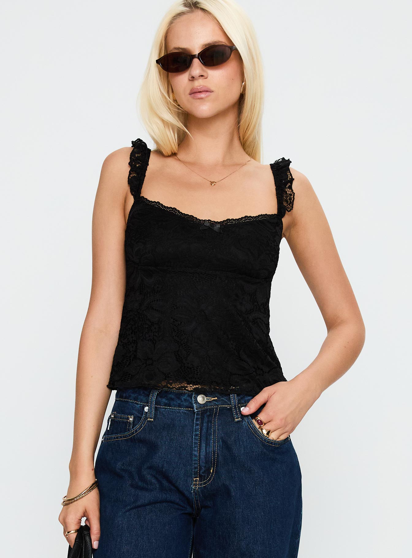 Madaleine Lace Top Black