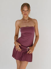 Love Lingers Strapless Mini Dress Burgundy