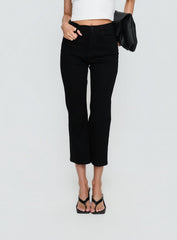 Cindee High Rise Cropped Jeans Jet Black