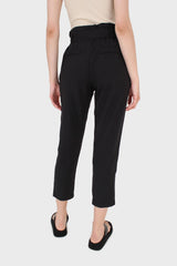 Black paper bag waist trousers