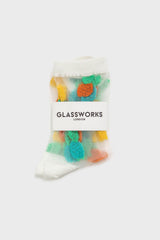 Tropical pineapple sheer socks