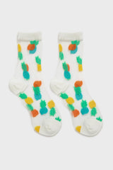 Tropical pineapple sheer socks