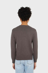 Charcoal grey angora crew neck jumper