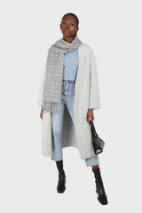 Pale grey thick angora sweater coat