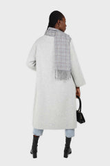 Pale grey thick angora sweater coat