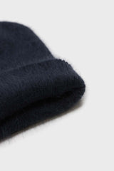 Deep blue mohair beanie hat