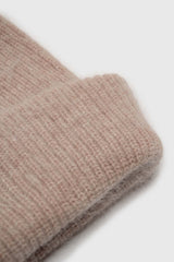 Light beige mohair beanie hat