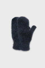 Deep blue mohair mittens