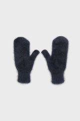 Deep blue mohair mittens
