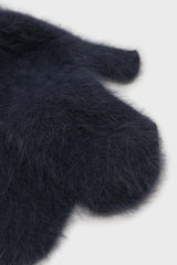 Deep blue mohair mittens
