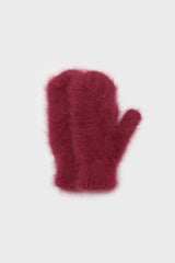 Burgundy mohair mittens