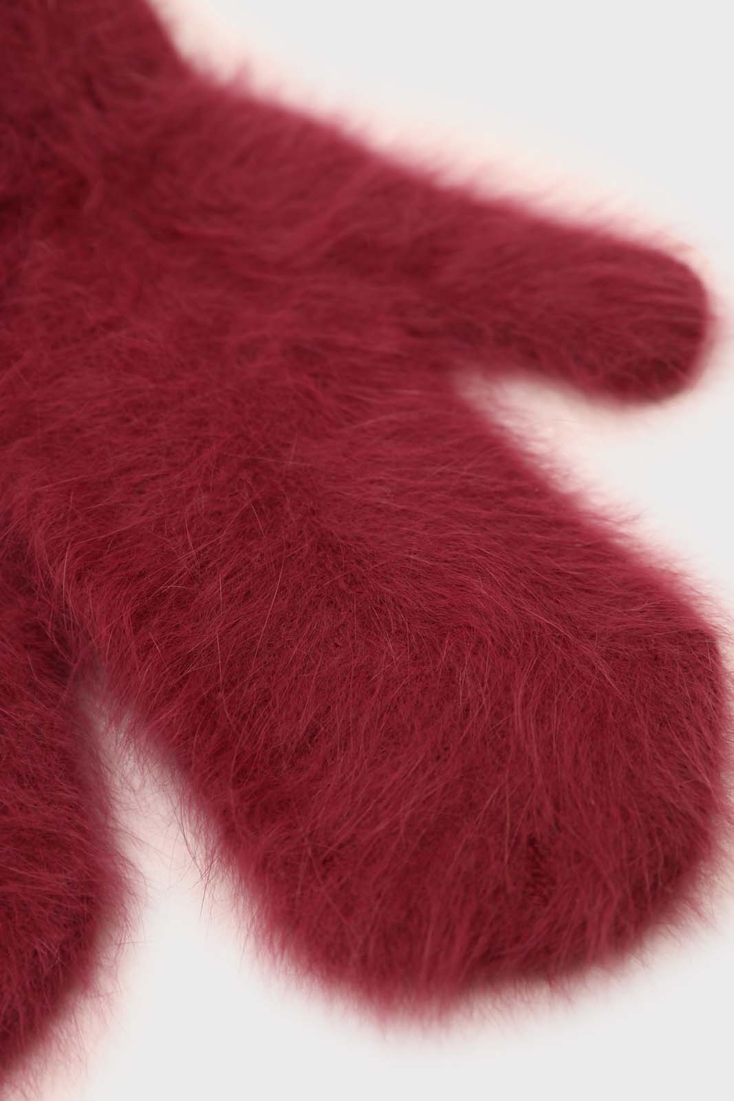 Burgundy mohair mittens
