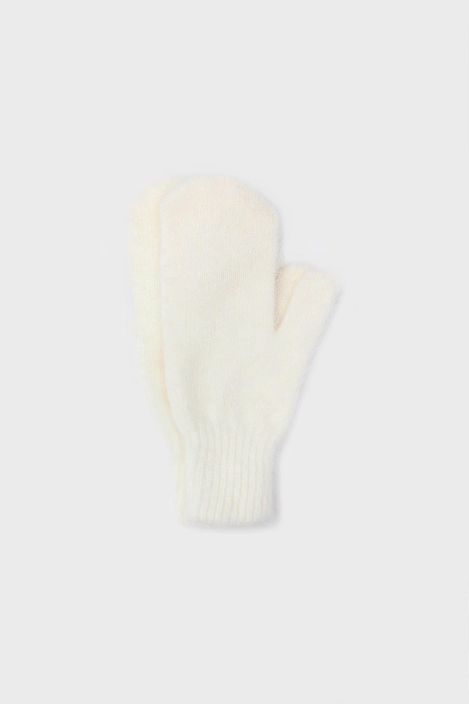 White mohair mittens