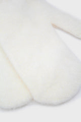 White mohair mittens