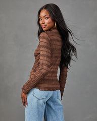 Pretty Clever Ruffle Mock Neck Top