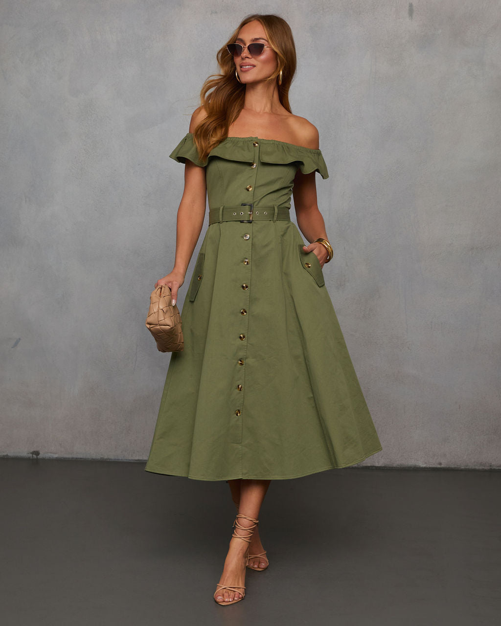 Maryanne Belted Utility Midi Dress