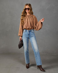 Calista Abstract Bubble Hem Blouse