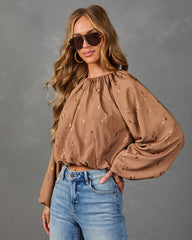 Calista Abstract Bubble Hem Blouse